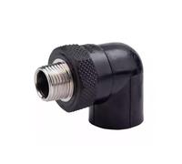 2 Pezzi Tubo A Gomito In Filo Esterno PE Resistente Nero Dia 20 25 32 Mm Filettatura Esterna In Acciaio Inossidabile Raccordi For Tubi Con Giunto A Compressione A 4 Punti(20 * 20MM)