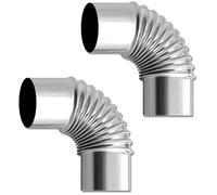 2 Pezzi, Tubo Di Scarico A Gomito A 90°, Ø 90 mm (3,54 Pollici), for Campeggio All'aperto, Stufe E Caminetti, Tubi for Camino A Gomito in Acciaio Inossidabile, Resistenti Al Calore