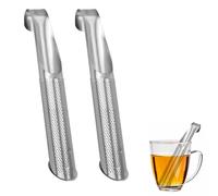 2 Pezzi Tubo Infusore per Tè, Diffusori per Tè in Acciaio Inossidabile Filtro per Infusore per Tè Riutilizzabile Diffusore a Intervalli per Tè a Maglie Fini Tubo Filtro per Tè Sfuso