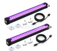 2 pezzi tubo luce nera, 5 W 5 V USB UV LED luce nera lampada 395 nm Black Light Bar USB ricaricabile lampada luce nera per Halloween Club Fluorescente pittura corpo discoteca