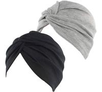 2 Pezzi Turbante Donna Berretto Di Cotone Morbidi Tappi Copricapo Chemio Turbant