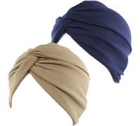 2 Pezzi Turbante Donna Berretto Di Cotone Morbidi Tappi Copricapo Chemio Turbant