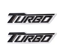 2 pezzi Turbo Emblem 3D Metal Premium Car Side Parafango Posteriore Bagagliaio Decalcomanie per tutte le Auto In Lega di Zinco Modificato Turbo Emblems Adesivi Decorazione per Auto (nero)