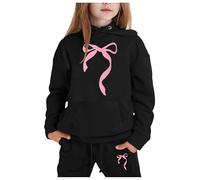 2 Pezzi Tuta Bambini Abbigliamento da casa Top+Pantalone per Ragazze Felpa e Pantaloni a Gamba Larga Set Ragazzi Autunno Inverno Outfit Tute Sportive Bambina 3-15 Anni