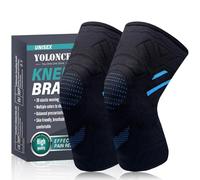 2 Pezzi Tutore Ginocchio per Uomo e Donna, Supporto per Ginocchio da Antiscivolo di Compressione, Ginocchiera Sportiva, tutore per ginocchio per corsa e allenamento, blu, S