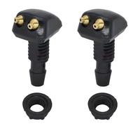 2 Pezzi Ugelli Lavavetri Anteriori Kit Universale Auto Finestra Anteriore Rondella Ugelli Pompa universale per Lavavetri Anteriore Ugelli Lavaggio Tergicristalli con Ugello Doppio Foro Nero