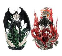 2 pezzi Ulquiorra Cifer Figure Black Wing Ulquiorra Action Figure Anime Horned Ichigo/Hollow Ichigo Figure con Base Modello, Posizione da Combattimento Scultura con Base Oggetti da Collezione