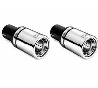 2 Pezzi Ulter Sport Auspuffblende Endrohr 80mm Rotondo Acciaio Inox 60mm