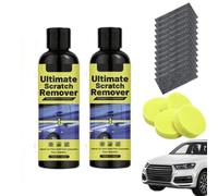2 pezzi ultimate scratch remover, 100ml Auto Pasta rimuovi graffis, kit per la rimozione dei graffis con panni nano e spugna, per cura, lucidatura e la rifinitura degli esterni di auto e moto