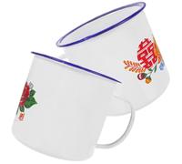 2 pezzi un unico elemento cinese da tè robusto a prova di smalto tazza