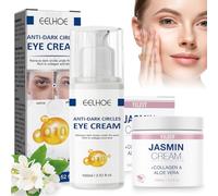 2 Pezzi Unguento al Gelsomino + Crema Contorno Occhi, Contorno Occhi Antirughe con Collagene, Unguento al gelsomino contro le occhiaie, Cura degli occhi e del viso per uomini e donne