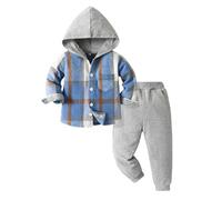 2 Pezzi Unisex Set di Felpe,Felpata Jogging Ginnastica Bambini Inverno Felpa Giacche E Pantaloni con Tasca Ragazzi Ragazze Abbigliamento Jogger Tuta da Felpe 3-15 Anni