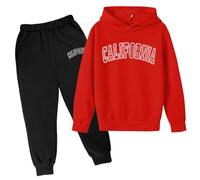 2 Pezzi Unisex Set Di Felpe Felpata Jogging Ginnastica Bambini Inverno Felpa Top E Pantaloni Kids Solid Color Cotone Completo Jogger Tuta Da Ragazzi Autunno Per Regalo