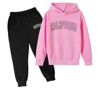 2 Pezzi Unisex Set Di Felpe Felpata Jogging Ginnastica Bambini Inverno Felpa Top E Pantaloni Kids Solid Color Cotone Completo Jogger Tuta Da Ragazzi Autunno Per Regalo