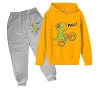 2 Pezzi Unisex Set di Felpe Felpata Jogging Ginnastica per Ragazzo E Bambine Ragazzi con Tasche Giacche Pantaloni Tasca Bambini Inverno Tute Sportive Bambina 2-14 Anni