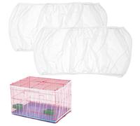 2 Pezzi Universale Copri Gabbia per Uccelli, Bird Cage Seed Catcher per Uccelli Pappagalli, Regolabile 170-200cm, Bianco