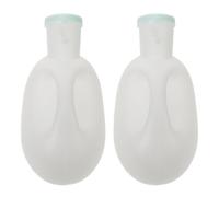 2 pezzi Urinatore Uomo Portatile con Coperchio 2000ml Plastica bianco | Contenitore Igienico, Manico Ergonomico e Beccuccio Sagomato, per Ospedale, Guida Lunga, Anziani