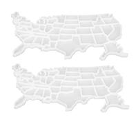 2 pezzi Usa Mappa Stampi in silicone Puzzle Stencil Stampi per orecchini Stampi