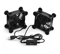 2 Pezzi USB 5V Ventola Raffreddamento PC 80mm, 2 in 1 Ventilatore per Case Computer Silenzioso, Fan Doppio Cuscinetto a Sfera senza spazzole 2600 RPM 3 Velocità per PS4 TV Box Router Proiettore