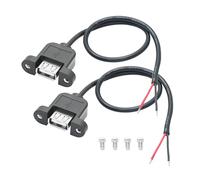 2 pezzi USB A Female a 2 Pin Bare Wire 30 CM, 5 V/3 A USB Female Plug 2 Pin Pigtail Open End Power 22 AWG Cable with Mounting Screws, per dispositivi installati o sostituire la riparazione di cavi fai