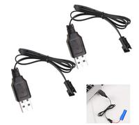 2 pezzi USB batteria cavo di ricarica 45 cm, cavo di ricarica con spina SM-2P per batterie agli ioni di litio NiMH NiCd da 3,6 V 3,7 V, compatibile con RC Auto Barca, Aereo Drone giocattolo