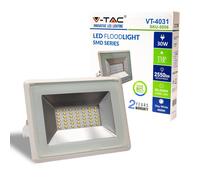 2 PEZZI V-TAC FARO FARETTO LED SMD 30W SLIM DA ESTERNO BIANCO IP65 OFFERTA