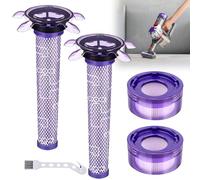 2 Pezzi V8 Filtro per Dyson,Filtro Ricambi per Dyson V7 V8 Aspirapolvere Absolute Animal Motorhead,2 post-filtri e 2 pre-filtri applicabili agli Dyson V7 V8, 1 spazzola per la pulizia