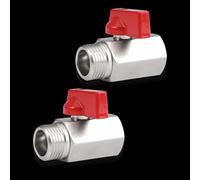 2 Pezzi Valvola a Sfera 1/2,Mini Rubinetto 1/2 Pollice,Rubinetto A Sfera,Valvola Erogatrice a Sfera in Acciaio Inox G1/2" (ø19,5 Mm) X Maschio G1/2" (ø20,3 Mm),Interruttore a Palloncino DN15