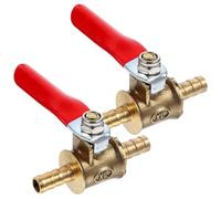 2 Pezzi Valvola a Sfera Gas da 6mm in Rame Leva Rossa | Attacco Diritto, Filetto Chiaro, Tolleranza Termica, Collegamento Rapido per Tubi Carburante