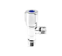 2 pezzi valvola ad angolo rubinetto di arresto acqua controllo riempimento WC interruttore for accessori da cucina bagno per Cucina Bagno(Silver-Single)