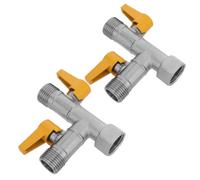 2 Pezzi Valvola Deviatrice Doccia a 3 G1/2 in Ottone Nichelato | Design a T Doppia Leva, Giunto Girevole 360°, Chiusura Separata per Doccia