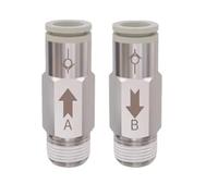 2 pezzi Valvola di ritegno pneumatica AKH M5 1/8 1/4 3/8 1/2" BS Filettatura Tubo aria Connessione rapida unidirezionale con un pulsante(AKH12A-04S)