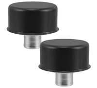 2 Pezzi Valvola di Sfiato a Pressione Rotonda per Coperchio Valvole | Apertura da 1,25 Pollici, Metallo Nero, Compatibile 327 350 302 454, Bilanciamento Pressione