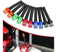 2 pezzi Valvola di sfiato serbatoio olio universale CNC con tubo flessibile e valvola di ritegno, sfiato in alluminio adatto per ATV, motociclette, moto da cross, quad, buggy e supermoto da 50cc, 110c