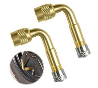 2 Pezzi Valvole di Estensione a 90 Gradi in Rame, Adattatore Valvola di Angolari, Prolunga Valvola Pneumatici, Auto Valvola Pneumatico Estensione valvola ad Angolo per Bici, Scooter