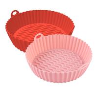 2 Pezzi Vaschetta in Silicone per Friggitrice ad Aria, Antiaderente | Mantiene la Forma dei Cibi, Sostituisce i Rivestimenti Usa e Getta, per Cucina Domestica e Ristorazione