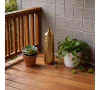 2 Pezzi Vaso Vintage con Texture Martellata Stile Retrò per Ingresso