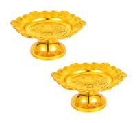 2 Pezzi Vassoi Decorativi A Forma Frutta In Oro