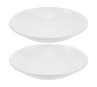 2 Pezzi Vassoio Bilancia Tondo in Plastica Bianca per Cucina e Laboratorio | Superficie Plastica Alimentare, Bordo Anti Fuoriuscita, Facile Pulizia, per Polveri e Perline, Standard Laboratorio