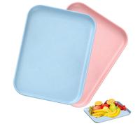 2 Pezzi Vassoio da Portata, Vassoio Plastica, Vassoio Rettangolare Antiscivolo, Vassoio Caffe 30,3 * 22 cm, Vassoio da Portata in Plastica, Vassoio per Cucina, Soggiorno, Sala da Pranzo, Caffetteria