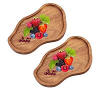 2 Pezzi Vassoio in Legno,19 x 13 cm Vassoi di Irregolari a Forma di Nuvola, Piatto da Portata per Sottobicchieri, Torte, Caffè, Decorazioni per la Casa, Tavolo, Stoccaggio, Vassoio Colazione per Pane