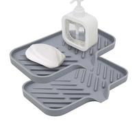 2 Pezzi Vassoio Organizer in Silicone, Porta Saponetta in Silicone, Porta Sapone, Portasaponetta Con Scolo, Organizer per Lavello Portaspugne, Portasapone da Lavandino per Bagno, Cucina e Doccia