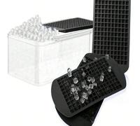 2 pezzi Vassoio per cubetti di ghiaccio in silicone quadrato da 160 cavità, resistente al freddo e durevole, può essere utilizzato come stampo per ghiaccio, stampo per budino, adatto per uso domestico