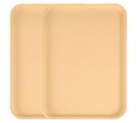 2 Pezzi Vassoio Plastica, 12.2"x8.7" per Alimenti, Giallo