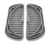 2 Pezzi Vassoio Raccogli Gocce in Silicone per Frigorifero, Stabile | Facile da Pulire, Antiscivolo, Compatibile Versatile, Forma Rettangolare Semi Circolare, Grigio