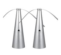 2 Pezzi Ventola Anti Insett, Ventilatore Repellente per Mosche Da Tavolo, Repellente Elettrico per Mosche Argento, Ventilatore Portatile, Tiene Insetti Lontani Dal Cibo, Silenzioso, 8,5*8,5*24,5cm