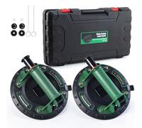 2 Pezzi Ventosa per Vetro 8" - Sollevatore per Piastrelle, Lastre di Marmo e Prodotti in Metallo - Con Valigia per Attrezzi (Carico Massimo 130 kg)