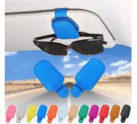 2 Pezzi Vera Pelle Porta Occhiali Auto-Clip Portaocchiali Auto-Occhiali per Auto