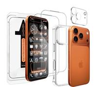 2 pezzi Vetro Temperato Schermo Protezione per Iphone 17 Promax-6,9 ',Durezza 9h,Trasparente Hd -Con Strumenti di Installazione-Include una protezione dell'obiettivo posteriore e una custodia per 17