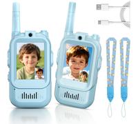 (2 pezzi) Video walkie talkie per bambini, confezione da 3 video interfoni portatili ricaricabili, giocattoli per interni ed